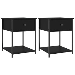 vidaXL Nachttische 2 Stk. Schwarz 44x45x58 cm Holzwerkstoff