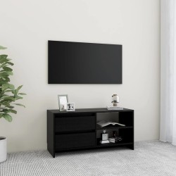 vidaXL TV-Schrank Schwarz 80x31x39 cm Massivholz Kiefer