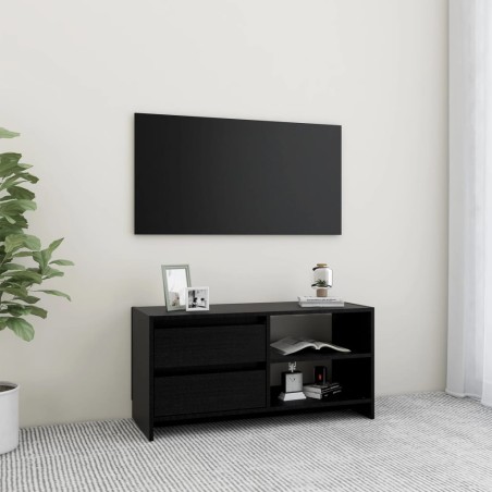 vidaXL TV-Schrank Schwarz 80x31x39 cm Massivholz Kiefer