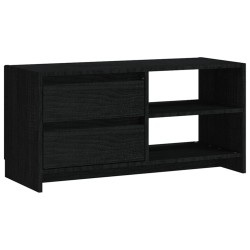 vidaXL TV-Schrank Schwarz 80x31x39 cm Massivholz Kiefer