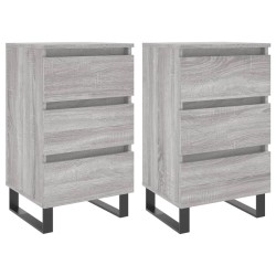 vidaXL Nachttische 2 Stk. Grau Sonoma 40x35x69 cm Holzwerkstoff
