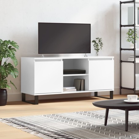 vidaXL TV-Schrank Hochglanz-Weiß 104x35x50 cm Holzwerkstoff