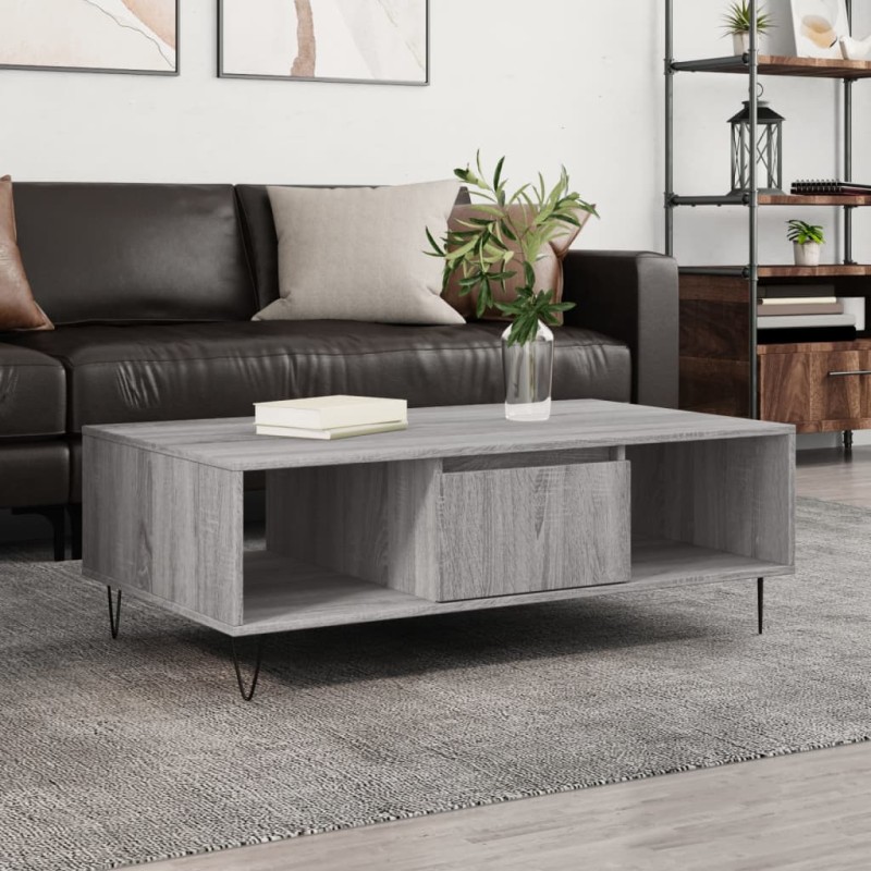 vidaXL Couchtisch Grau Sonoma 104x60x35 cm Holzwerkstoff vidaXL Couchtisch Grau Sonoma 104x60x35 cm Holzwerkstoff
