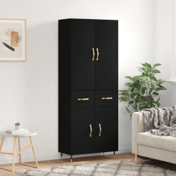 Highboard Schwarz 69,5x34x180 cm Holzwerkstoff