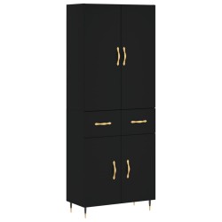 Highboard Schwarz 69,5x34x180 cm Holzwerkstoff