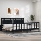Bettgestell mit Kopfteil Schwarz 180x200 cm Massivholz Bettgestell mit Kopfteil Schwarz 180x200 cm Massivholz