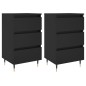 vidaXL Nachttische 2 Stk. Schwarz 40x35x69 cm Holzwerkstoff vidaXL Nachttische 2 Stk. Schwarz 40x35x69 cm Holzwerkstoff