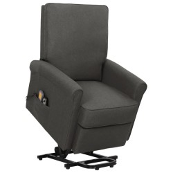 Massagesessel mit Aufstehhilfe Dunkelgrau Stoff