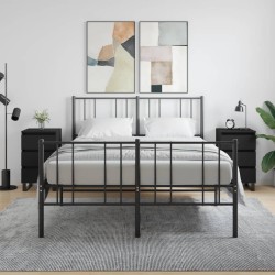 vidaXL Nachttische 2 Stk. Schwarz 40x35x69 cm Holzwerkstoff