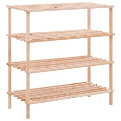 vidaXL Schuhregal mit 4 Böden Massivholz Tanne