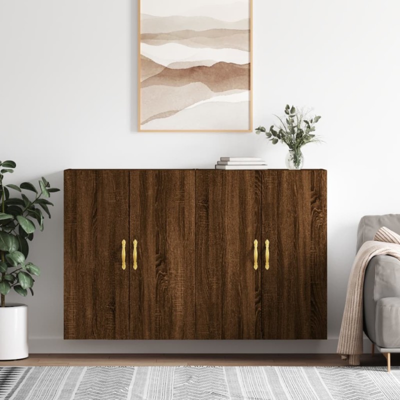 vidaXL Wandschränke 2 Stk. Braun Eichen-Optik 69,5x34x90 cm vidaXL Wandschränke 2 Stk. Braun Eichen-Optik 69,5x34x90 cm