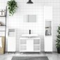 vidaXL Badschrank Hochglanz-Weiß 80x33x60 cm Holzwerkstoff vidaXL Badschrank Hochglanz-Weiß 80x33x60 cm Holzwerkstoff