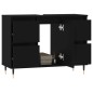 vidaXL Badschrank Schwarz 80x33x60 cm Holzwerkstoff vidaXL Badschrank Schwarz 80x33x60 cm Holzwerkstoff