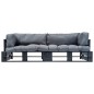 2-tlg. Outdoor-Sofa-Set Paletten mit Kissen in Grau Kiefernholz 2-tlg. Outdoor-Sofa-Set Paletten mit Kissen in Grau Kiefernholz