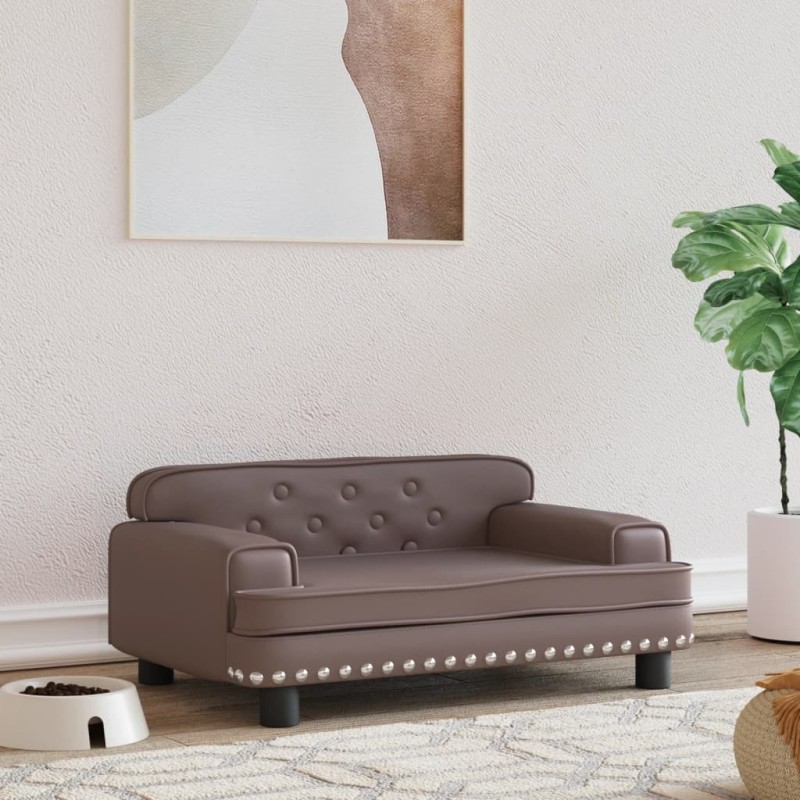 vidaXL Hundebett Braun 70x45x30 cm Kunstleder vidaXL Hundebett Braun 70x45x30 cm Kunstleder
