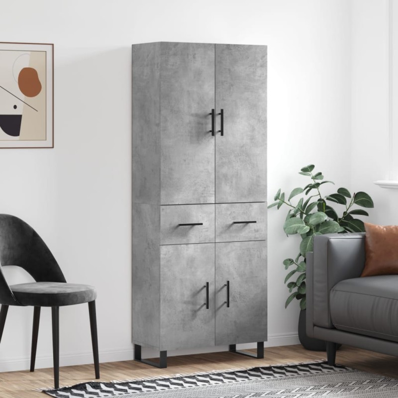 vidaXL Highboard Betongrau 69,5x34x180 cm Holzwerkstoff vidaXL Highboard Betongrau 69,5x34x180 cm Holzwerkstoff