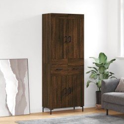 Highboard Braun Eichen-Optik 69,5x34x180 cm Holzwerkstoff