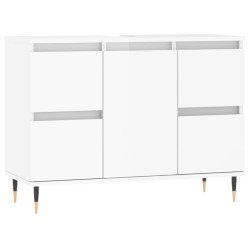 vidaXL Badschrank Hochglanz-Weiß 80x33x60 cm Holzwerkstoff