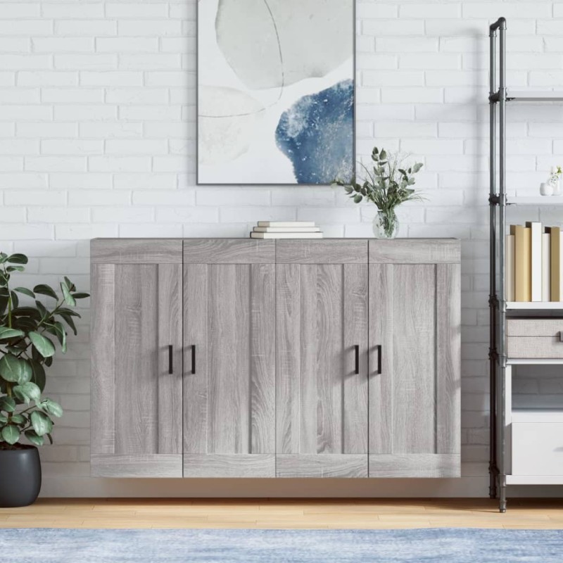 Wandschränke 2 Stk. Grau Sonoma Holzwerkstoff Wandschränke 2 Stk. Grau Sonoma Holzwerkstoff