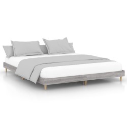 vidaXL Bettgestell Grau Sonoma 120x200 cm Holzwerkstoff
