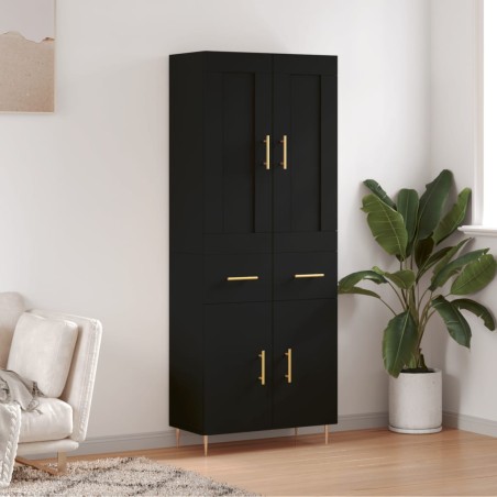 vidaXL Highboard Schwarz 69,5x34x180 cm Holzwerkstoff