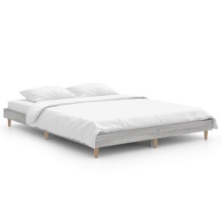 vidaXL Bettgestell Grau Sonoma 140x190 cm Holzwerkstoff