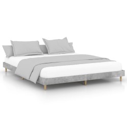 vidaXL Bettgestell Betongrau 140x200 cm Holzwerkstoff