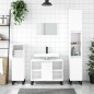 vidaXL Badschrank Hochglanz-Weiß 80x33x60 cm Holzwerkstoff vidaXL Badschrank Hochglanz-Weiß 80x33x60 cm Holzwerkstoff