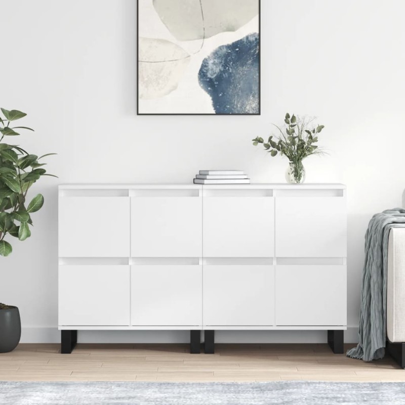 vidaXL Sideboards 2 Stk. Weiß Holzwerkstoff vidaXL Sideboards 2 Stk. Weiß Holzwerkstoff