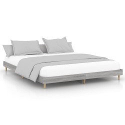 vidaXL Bettgestell Grau Sonoma 180x200 cm Holzwerkstoff
