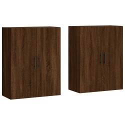 vidaXL Wandschränke 2 Stk. Braun Eichen-Optik 69,5x34x90 cm