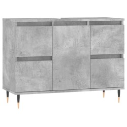 vidaXL Badschrank Betongrau 80x33x60 cm Holzwerkstoff