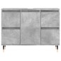 vidaXL Badschrank Betongrau 80x33x60 cm Holzwerkstoff vidaXL Badschrank Betongrau 80x33x60 cm Holzwerkstoff