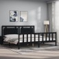 Bettgestell mit Kopfteil Schwarz 180x200 cm Massivholz Bettgestell mit Kopfteil Schwarz 180x200 cm Massivholz