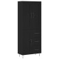 vidaXL Highboard Schwarz 69,5x34x180 cm Holzwerkstoff vidaXL Highboard Schwarz 69,5x34x180 cm Holzwerkstoff