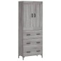 Highboard Grau Sonoma 69,5x34x180 cm Holzwerkstoff Highboard Grau Sonoma 69,5x34x180 cm Holzwerkstoff