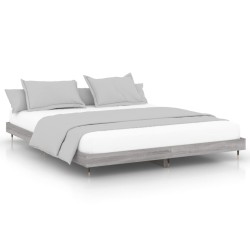 vidaXL Bettgestell Grau Sonoma 180x200 cm Holzwerkstoff