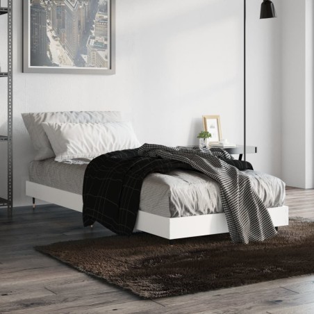 vidaXL Bettgestell Weiß 75x190 cm Holzwerkstoff