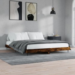 vidaXL Bettgestell Räuchereiche 120x200 cm Holzwerkstoff