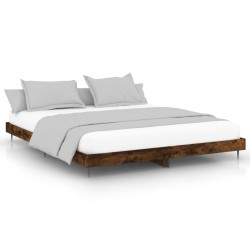 vidaXL Bettgestell Räuchereiche 120x200 cm Holzwerkstoff