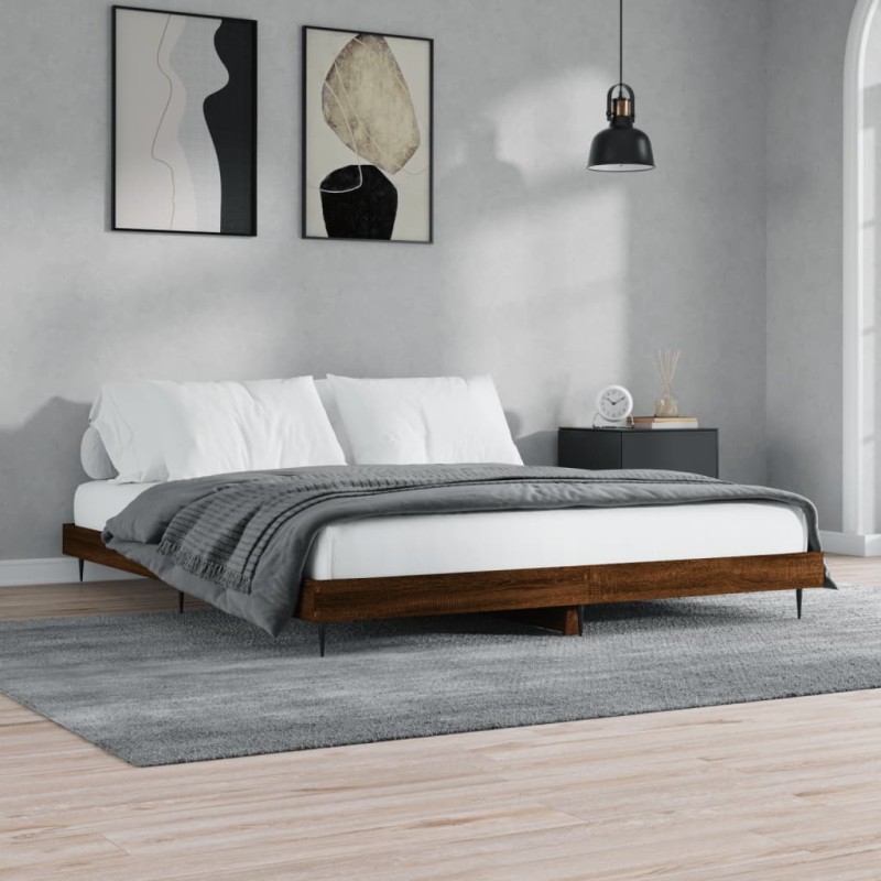 vidaXL Bettgestell Braun Eichen-Optik 160x200 cm Holzwerkstoff vidaXL Bettgestell Braun Eichen-Optik 160x200 cm Holzwerkstoff