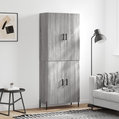 Highboard Grau Sonoma 69,5x34x180 cm Holzwerkstoff