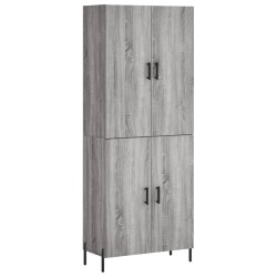 Highboard Grau Sonoma 69,5x34x180 cm Holzwerkstoff