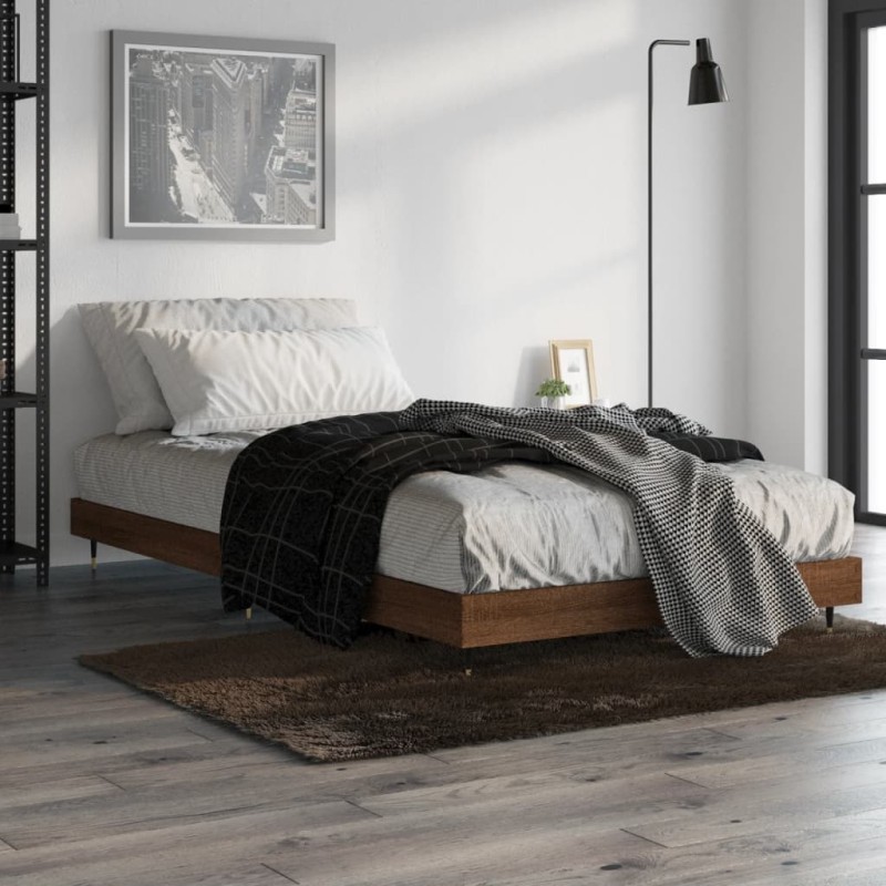 vidaXL Bettgestell Braun Eichen-Optik 90x200 cm Holzwerkstoff vidaXL Bettgestell Braun Eichen-Optik 90x200 cm Holzwerkstoff