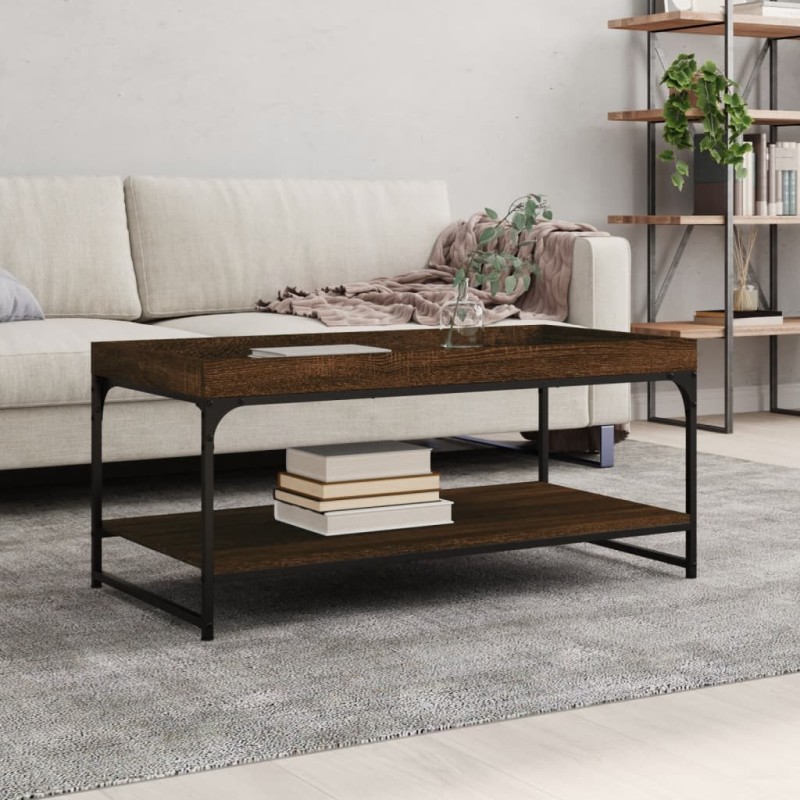 vidaXL Couchtisch Braun Eichen-Optik 100x49x45 cm Holzwerkstoff vidaXL Couchtisch Braun Eichen-Optik 100x49x45 cm Holzwerkstoff
