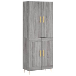 Highboard Grau Sonoma 69,5x34x180 cm Holzwerkstoff