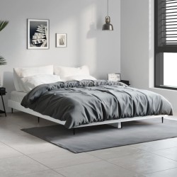 vidaXL Bettgestell Hochglanz-Weiß 140x190 cm Holzwerkstoff