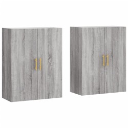Wandschränke 2 Stk. Grau Sonoma 69,5x34x90 cm