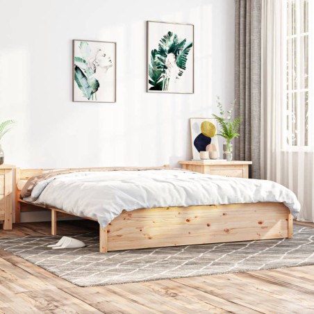 vidaXL Massivholzbett 140x190 cm