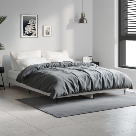 vidaXL Bettgestell Grau Sonoma 140x190 cm Holzwerkstoff